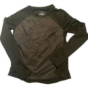 Oiselle Size Medium Black Long Sleeved Puffer Front Pullover Sweater Women